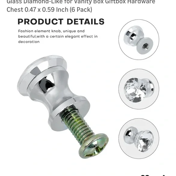 Crystal Glass Cabinet Knobs - Picture 7 of 7